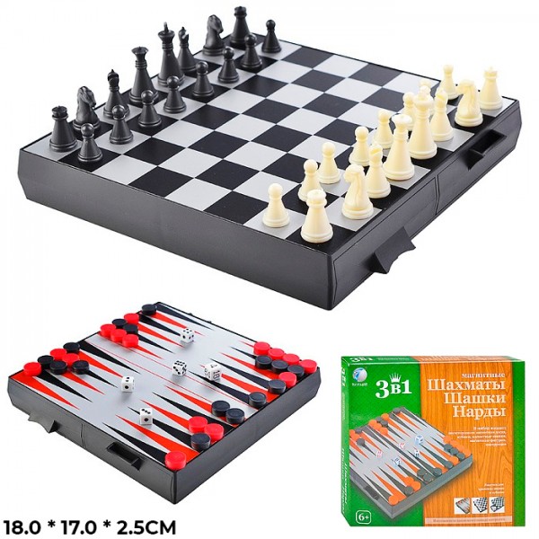 Игра 2726С 3 в1 шашки,шахматы,нарды, в коробке