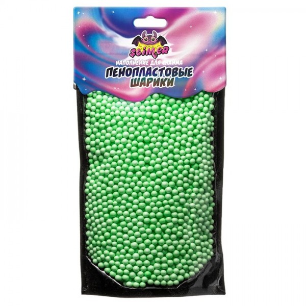 Наполнение для слайма Пенопластовые шарики 4мм.Зеленый пастель SSS30-11 ТМ Slimer