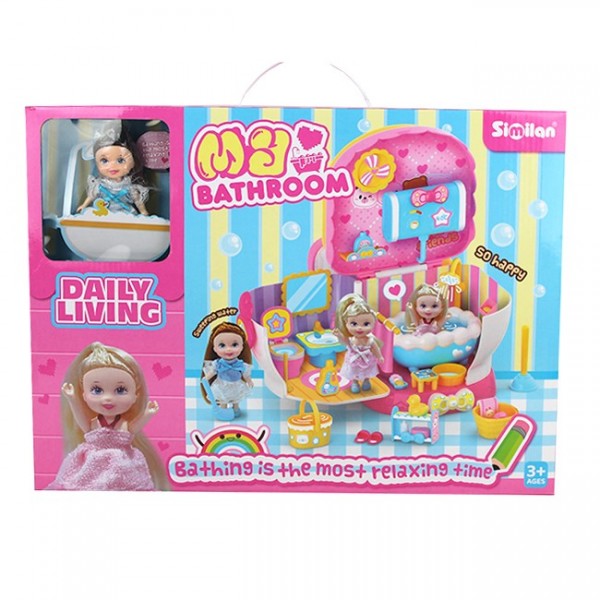 Игровой набор 077QL Ванная комната с куклой в коробке
