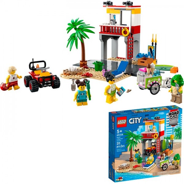 Конструктор LEGO 60328 Город Пост спасателей на пляже