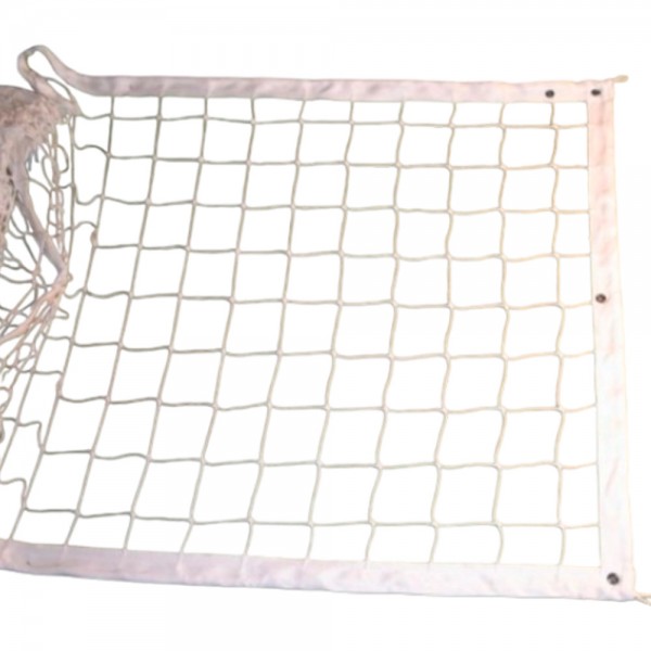 Сетка волейбольная D-2,2мм (обшитая с 4х сторон) парашютная стропа 50мм,белый