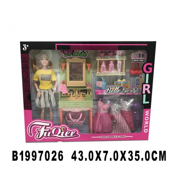 Кукла 300-37JX с платьями и аксесс. в коробке
