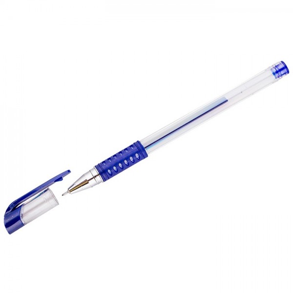 Ручка гелевая синяя OfficeSpace 0,5мм грип игольчатый стержень GP905BU_6600