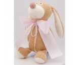 Кролик Лоуренс средний 36/43 см, в розовом атласном банте 0982936S-14