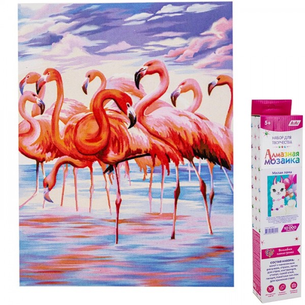 Набор для творчества Алмазная мозаика Розовое озеро 30*40 см полная выкладка MOZ051