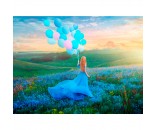 Набор для творчества Роспись по холсту 30х40 см Девушка с воздушными шарами ХК-6842